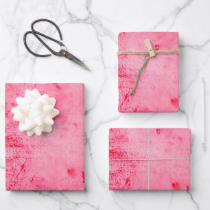 Pink Red Grunge Paint Texture Wrapping Paper Sheets