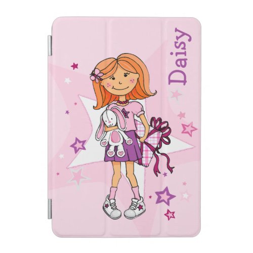 Pink red hair girl stars add your name  iPad mini cover