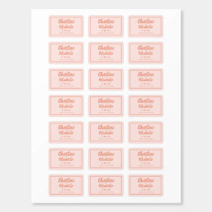 Pink & Red Handwriting Retro Wedding Matchboxes