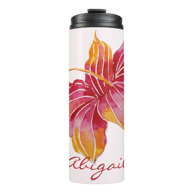 Pink & Red Hawaiian Flower Thermal Tumbler