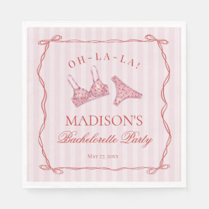 Pink & Red Heart Lingerie Bachelorette Panty Party Napkins