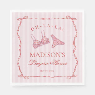 Pink & Red Heart Lingerie Shower Panty Party Napkins
