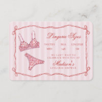 Pink & Red Heart Lingerie Sizes Shower Bow