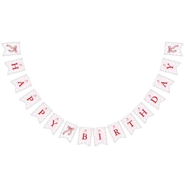 Pink Red Heart Little Sweetheart Happy Birthday Bunting Flags (All)