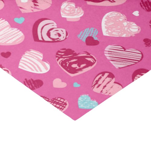 Pink Red Heart Romance Love Pattern Valentines Day Tissue Paper