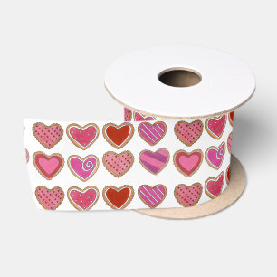 Pink Red Heart Sugar Cookie Valentine's Day Ribbon
