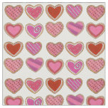 Pink Red Heart Sugar Cookies Love Valentine's Day Fabric