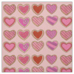 Pink Red Heart Sugar Cookies Love Valentine's Day Fabric