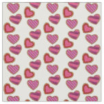 Pink Red Heart Sugar Cookies Valentine's Day Love Fabric