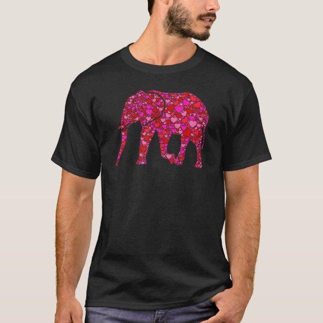 Pink Red Heart Valentines Day Gift For Women Girls T-Shirt (Front)
