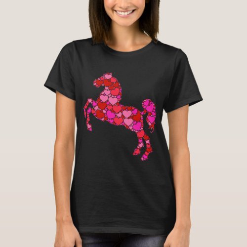 Pink Red Heart Valentines Day Gift For Women Girls T_Shirt