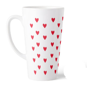 Pink Red heart Valentines Day themed Romantic Latte Mug