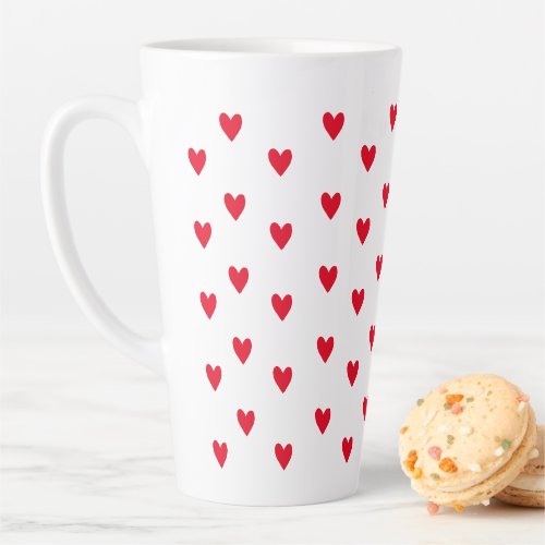 Pink Red heart Valentines Day themed Romantic Latte Mug