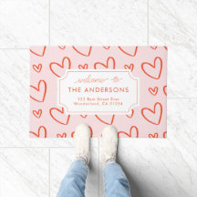 Pink & Red Hearts Family Address