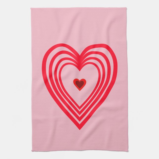 Pink Red Hearts Love Valentines Day 4Kate Kitchen Towel (Vertical)