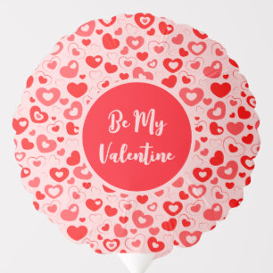 Pink & Red Hearts Personalized Valentine Balloon