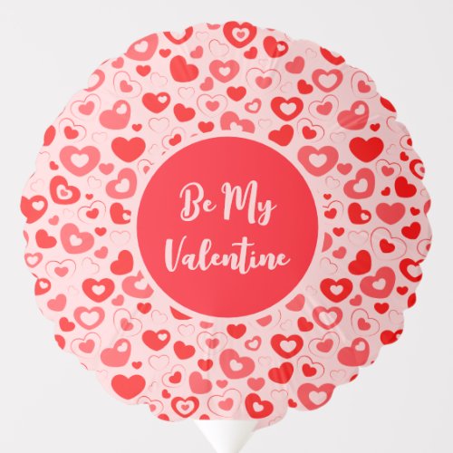 Pink  Red Hearts Personalized Valentine Balloon