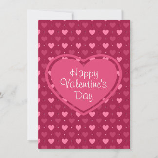 Pink & Red Hearts Valentine’s Day Card