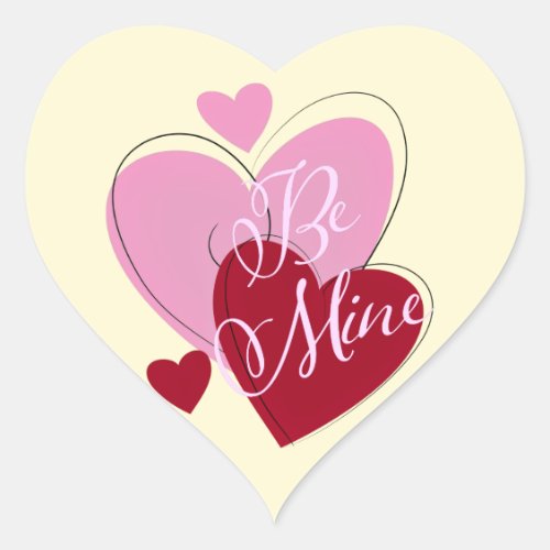Pink Red Hearts Valentines Day Stickers