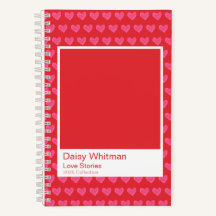 Pink & Red Illustrated Hearts Spiral Notebook