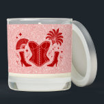 Pink   Red Las Vegas Showgirl Bridesmaid Scented Candle<br><div class="desc">Whether you’re planning a Vegas bachelorette weekend, a girls’ night getaway, or a bridal party celebration, this shimmering faux glitter background adds just the right touch of sparkle and sass as a gift or favor. The bold red motif pairs perfectly with the soft glow of the candle, creating a flirty...</div>