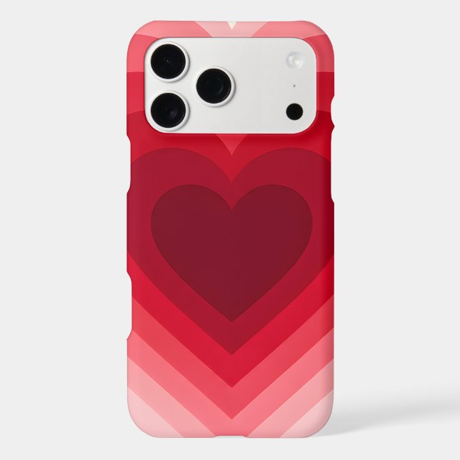 Pink Red Layered Heart Geometric Design Iphone Case (Back)