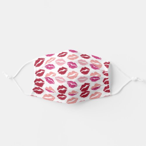 Pink  Red Lip Print Kiss Pattern Adult Cloth Face Mask