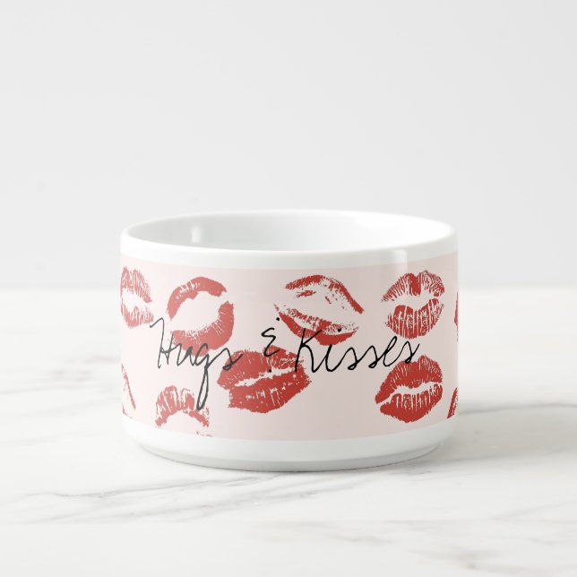Pink Red Lips Kiss Bowl (Center)