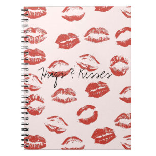 Pink Red Lips Kiss Notebook