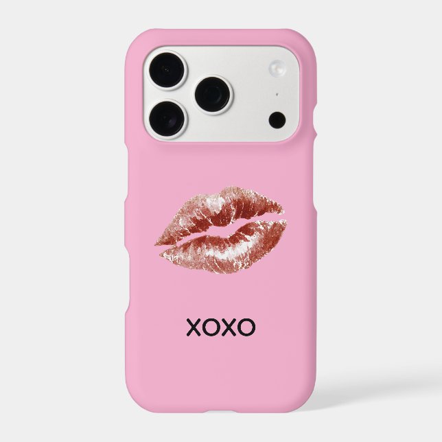 Pink Red Lips XO  iPhone Case (Back)