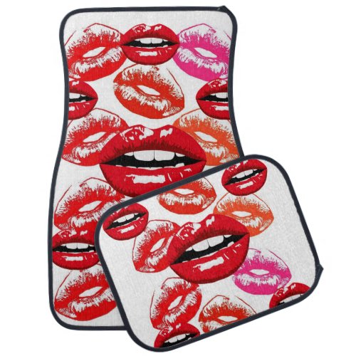 Pink  Red Lipstick Floor Car Mats