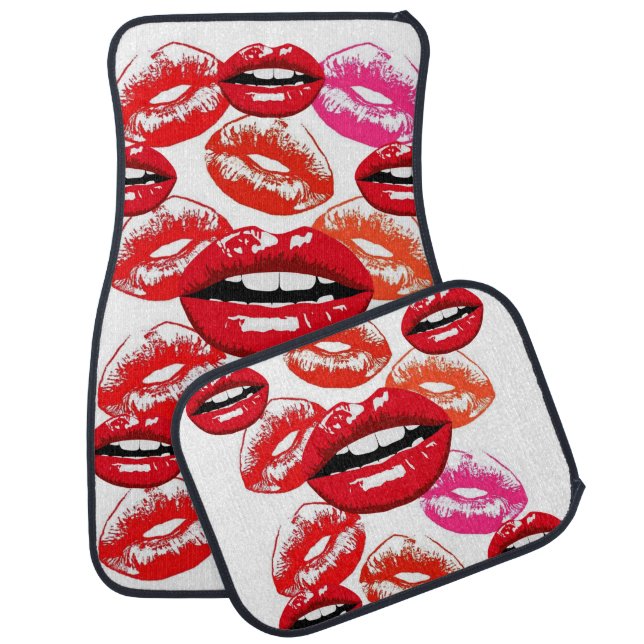 Pink & Red Lipstick Floor Car Mats (Set)
