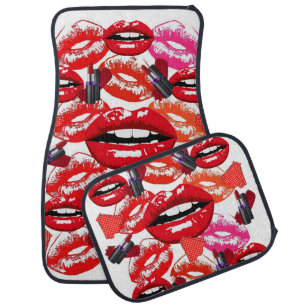 Pink & Red Lipstick Floor Car Mats