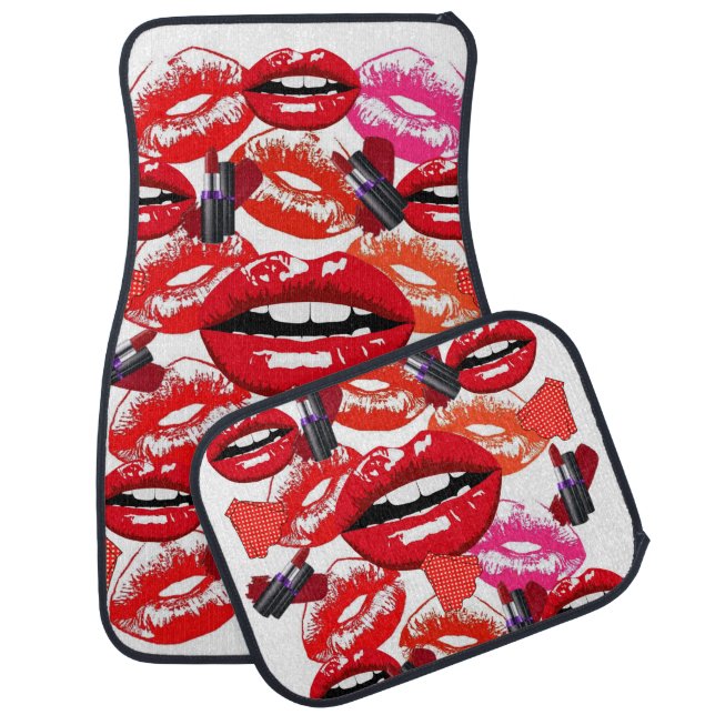 Pink & Red Lipstick Floor Car Mats (Set)