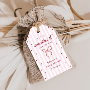 Pink Red Little Sweetheart Baby Shower Gift Tags