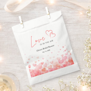 Pink & Red Love is in the Air Bridal Shower Favor Bag