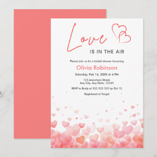 Pink & Red Love is in the Air Bridal Shower  Invitation