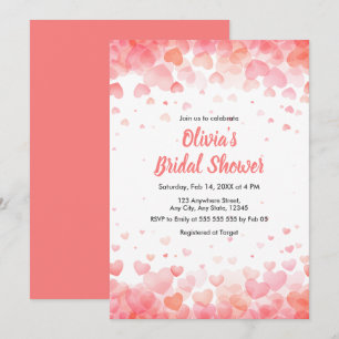 Pink & Red Love is in the Air Bridal Shower  Invitation