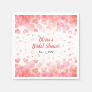 Pink & Red Love is in the Air Bridal Shower Napkins