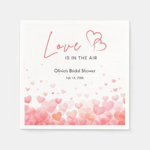 Pink & Red Love is in the Air Bridal Shower  Napkins