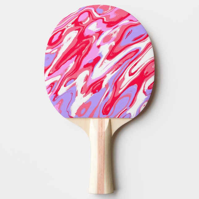 Pink Red Marble Texture Liquid Paint Mixture Ping Pong Paddle (Front)
