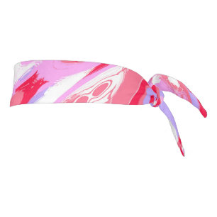 Pink Red Marble Texture Liquid Paint Mixture Tie Headband
