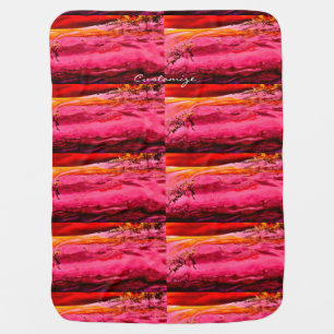 pink/red maui wave pattern Thunder_Cove Swaddle Blanket