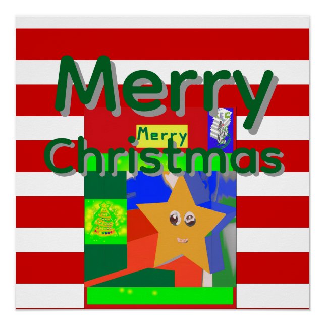 Pink Red Merry Christmas  Poster (Front)