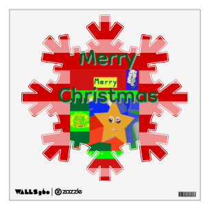 Pink Red Merry Christmas Wall Decal