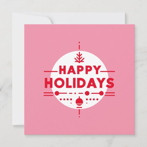 Pink Red Minimalist Typographic Corporate  Holiday Card