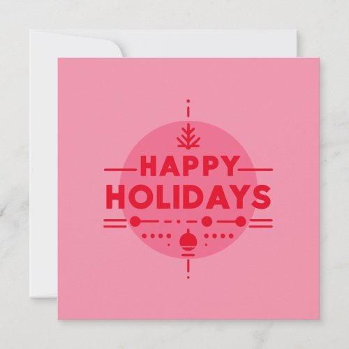 Pink Red Minimalist Typographic Corporate  Holiday Card