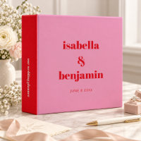 Pink Red Modern Wedding Planner Custom Names