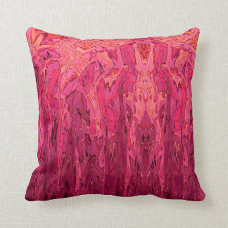 Pink Red Orange Abstract Art Throw Pillow