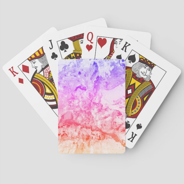 Pink Red Orange Blue Purple Modern Abstract Poker Cards (Back)